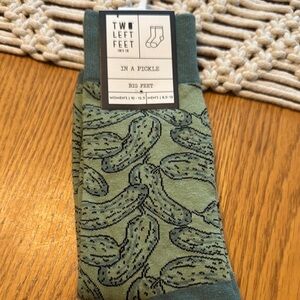 NWT‎ Two Left Feet Sock Co In a Pickle Big Feet Men's Green Pickle Socks